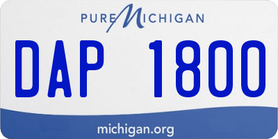 MI license plate DAP1800