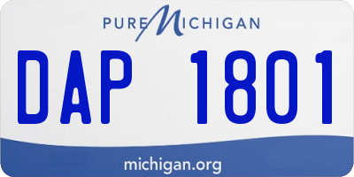 MI license plate DAP1801