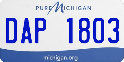 MI license plate DAP1803