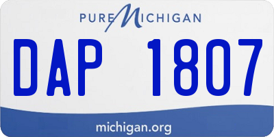 MI license plate DAP1807