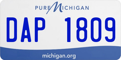 MI license plate DAP1809