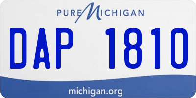 MI license plate DAP1810