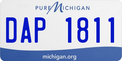 MI license plate DAP1811