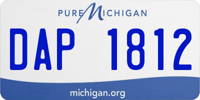 MI license plate DAP1812