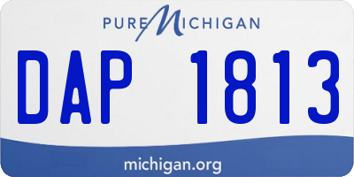 MI license plate DAP1813