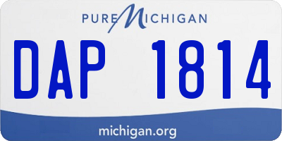 MI license plate DAP1814