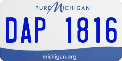 MI license plate DAP1816