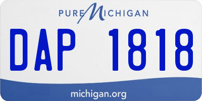 MI license plate DAP1818