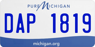 MI license plate DAP1819