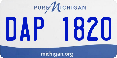 MI license plate DAP1820