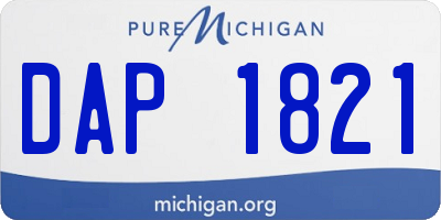 MI license plate DAP1821