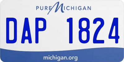 MI license plate DAP1824