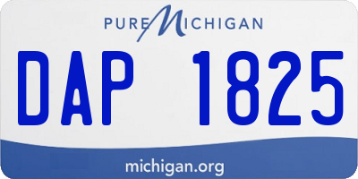 MI license plate DAP1825