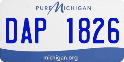 MI license plate DAP1826