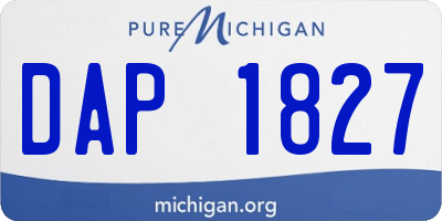 MI license plate DAP1827