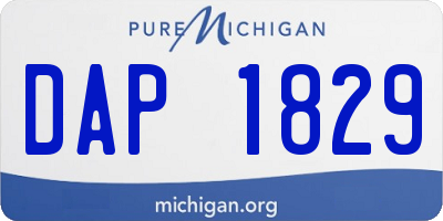 MI license plate DAP1829