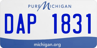 MI license plate DAP1831