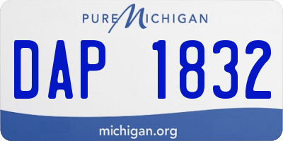 MI license plate DAP1832