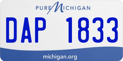 MI license plate DAP1833