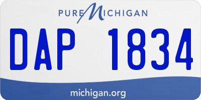 MI license plate DAP1834