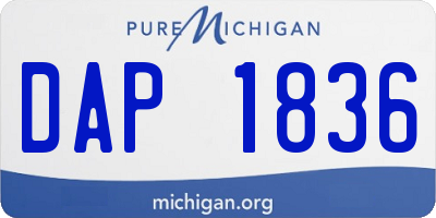 MI license plate DAP1836