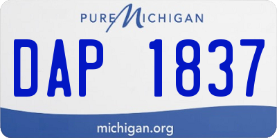 MI license plate DAP1837