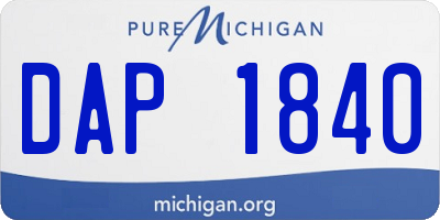 MI license plate DAP1840
