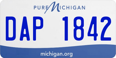 MI license plate DAP1842
