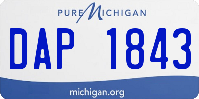 MI license plate DAP1843