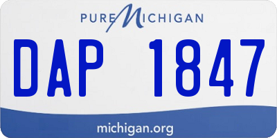 MI license plate DAP1847