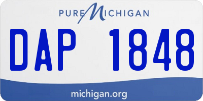 MI license plate DAP1848