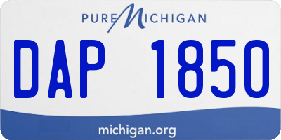 MI license plate DAP1850