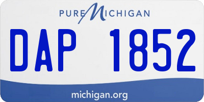 MI license plate DAP1852