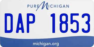 MI license plate DAP1853