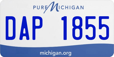 MI license plate DAP1855