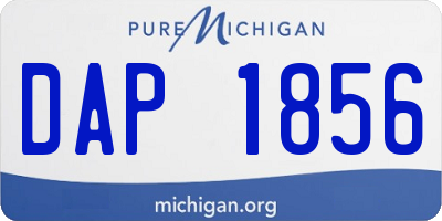 MI license plate DAP1856