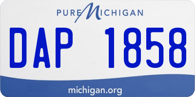 MI license plate DAP1858