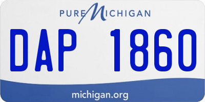 MI license plate DAP1860