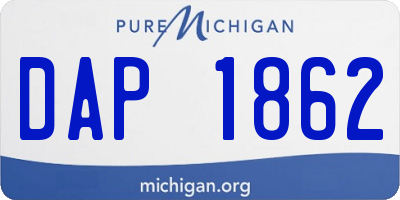 MI license plate DAP1862