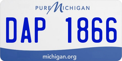 MI license plate DAP1866