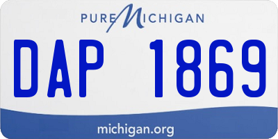 MI license plate DAP1869