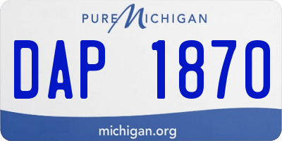 MI license plate DAP1870