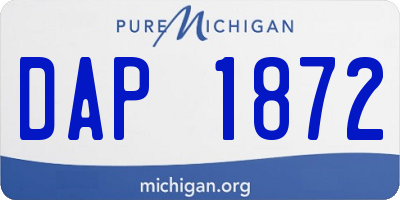 MI license plate DAP1872