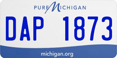 MI license plate DAP1873