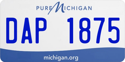 MI license plate DAP1875