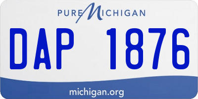 MI license plate DAP1876