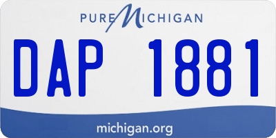 MI license plate DAP1881