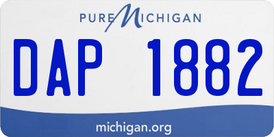 MI license plate DAP1882
