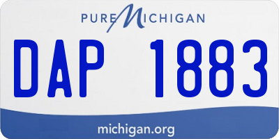 MI license plate DAP1883