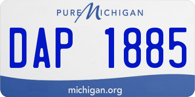 MI license plate DAP1885